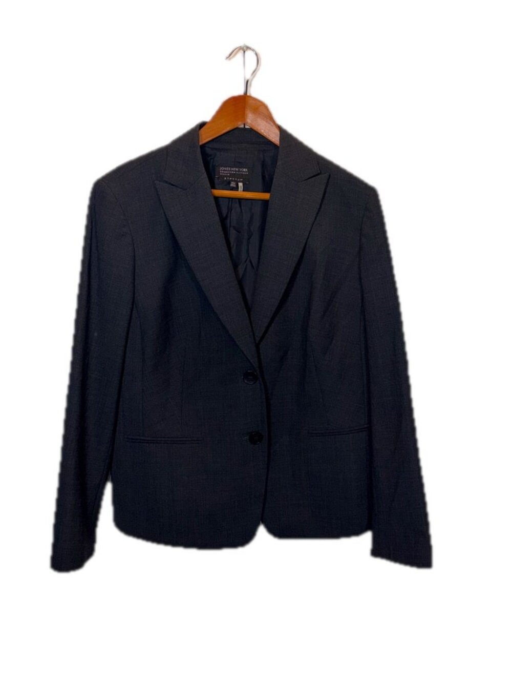 Jones New York Women's Blazer 16W Black Stretch Polyester Wool Blend Plus Size